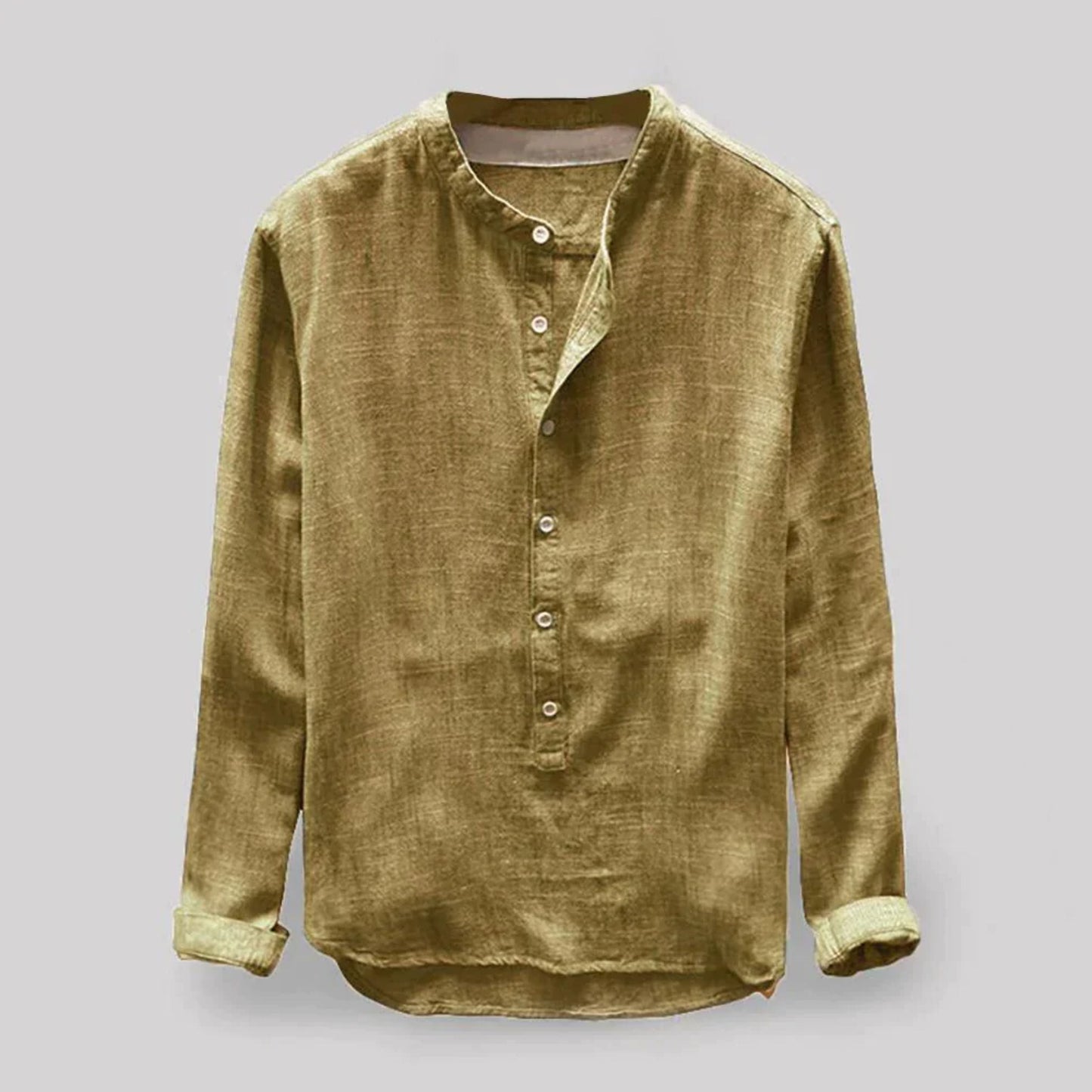Chemise homme manches longues style Henley