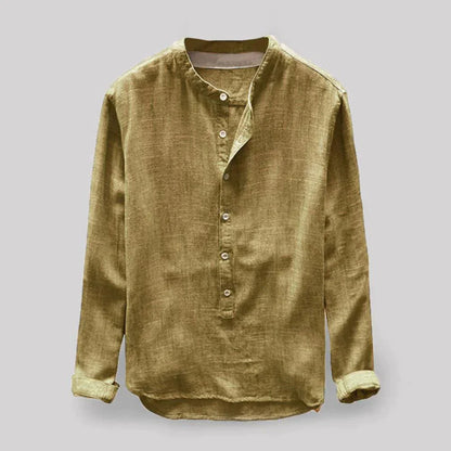 Chemise homme manches longues style Henley