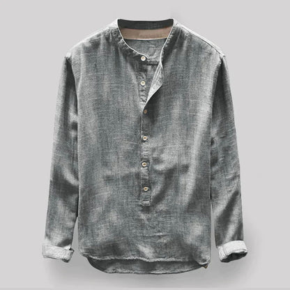 Chemise homme manches longues style Henley