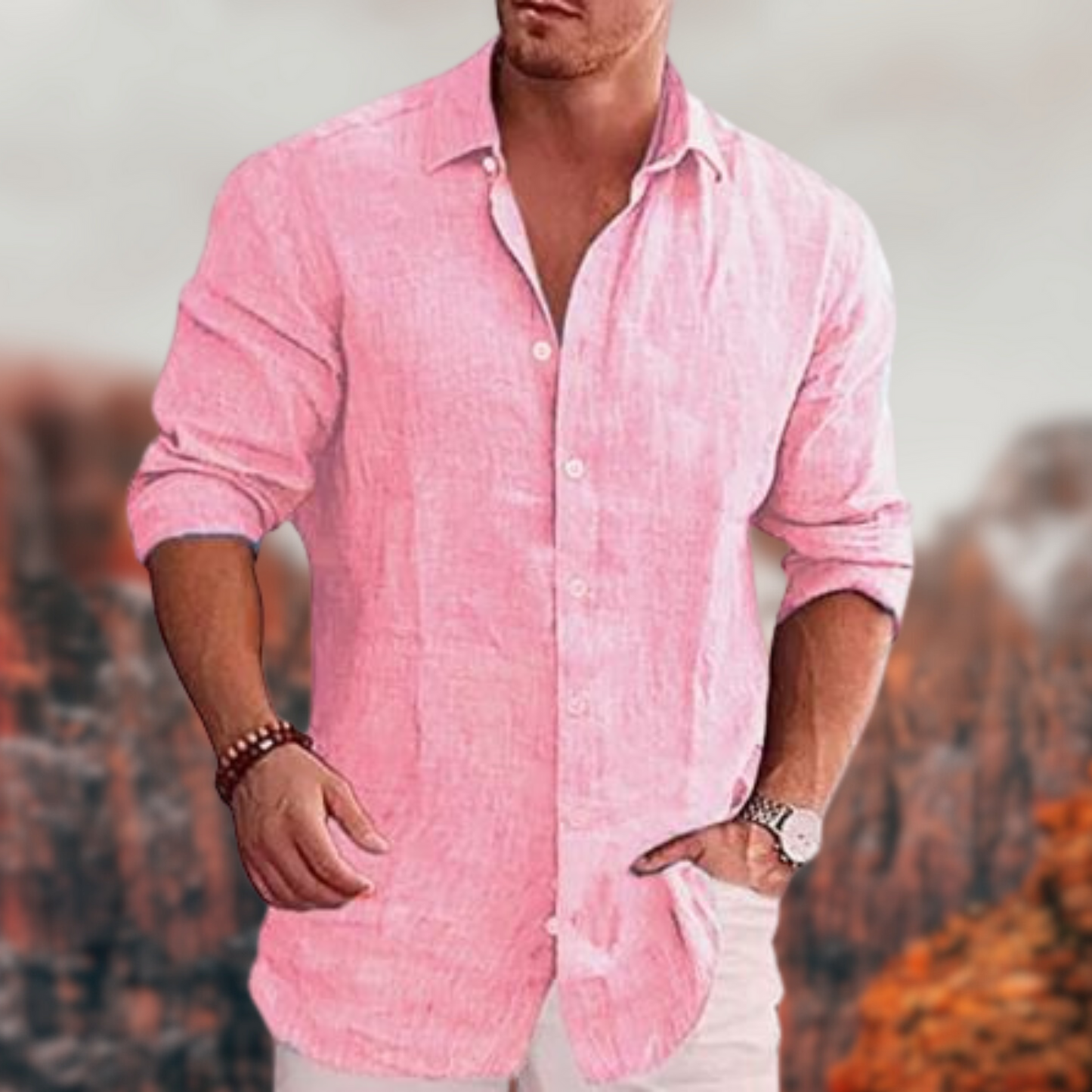 Chemise décontractée à manches longues pour hommes