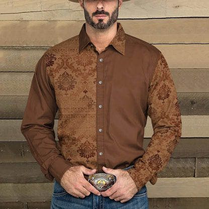 Chemise homme style western manches longues