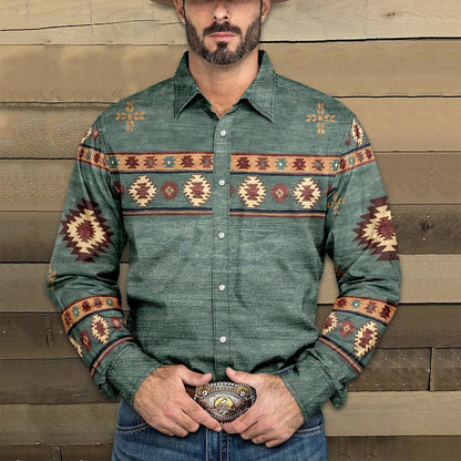 Chemise homme style western manches longues