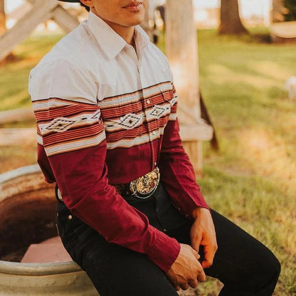 Chemise homme style western manches longues