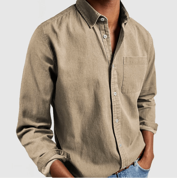 Chemise classique à manches longues pour homme