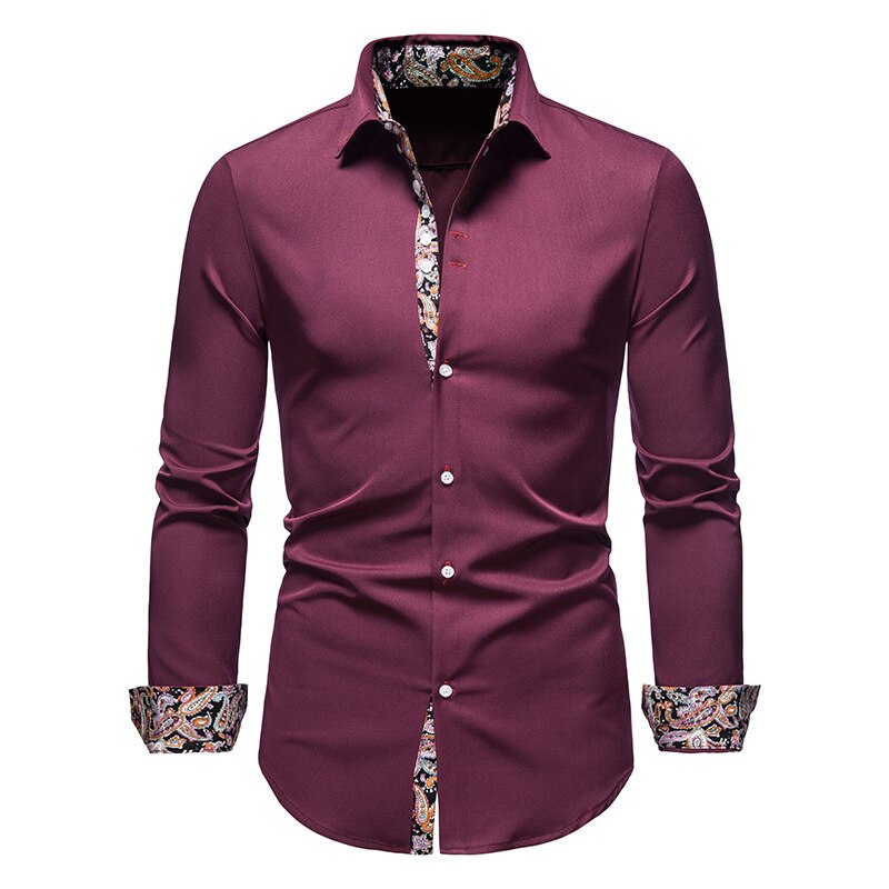 Chemise Classique Homme à Manches Longues et Boutons