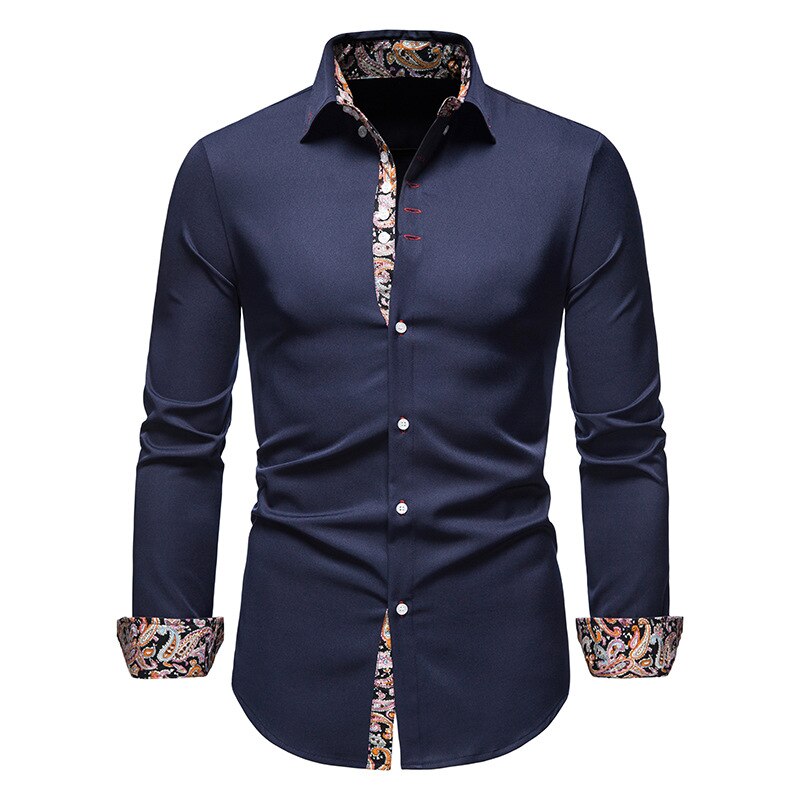 Chemise Classique Homme à Manches Longues et Boutons