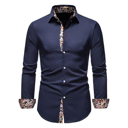Chemise Classique Homme à Manches Longues et Boutons