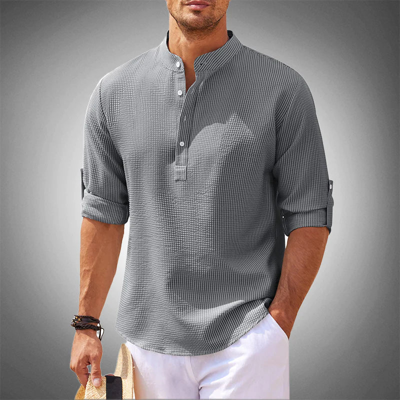 Chemise Homme Décontractée Manches Longues Boutonnée