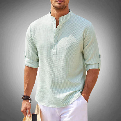 Chemise Homme Décontractée Manches Longues Boutonnée