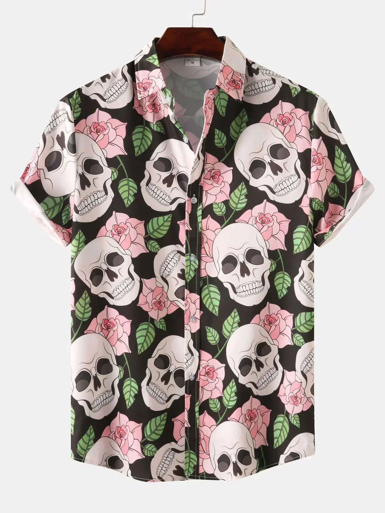 Chemise homme manches courtes motif tête de mort