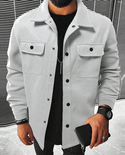 Surchemise homme manches longues boutonnée moderne