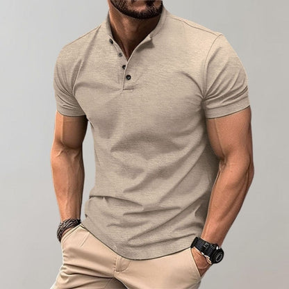 Polo homme manches courtes fermeture boutonnée moderne