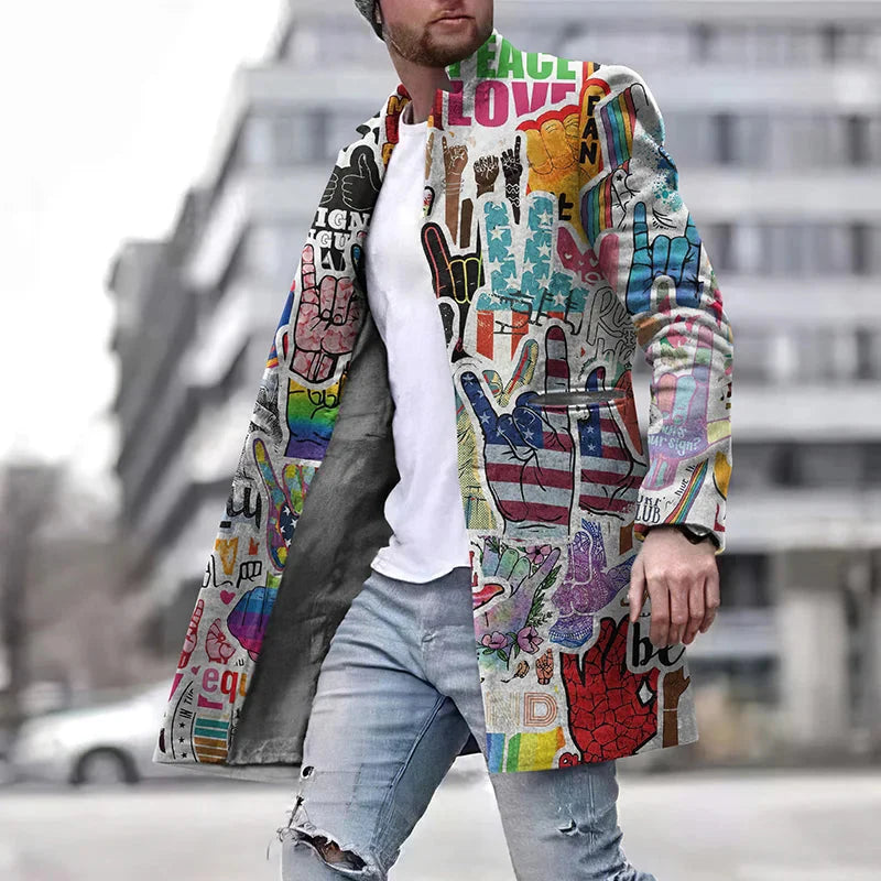 Herren Winterjacke Mittellang Bunt - IdealeKleiden