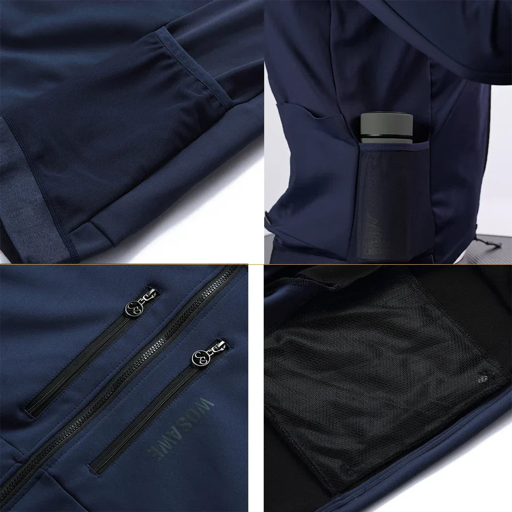 Herren Fahrradjacke Winddicht Thermofleece Reflektierend - IdealeKleiden