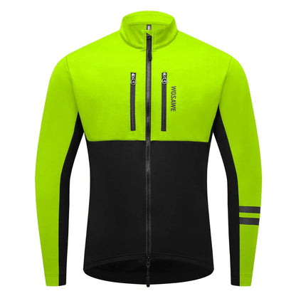 Veste de cyclisme homme coupe-vent polaire thermique réfléchissante