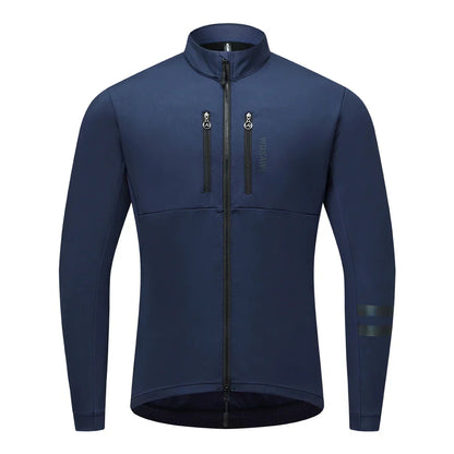 Veste de cyclisme homme coupe-vent polaire thermique réfléchissante