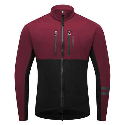 Veste de cyclisme homme coupe-vent polaire thermique réfléchissante
