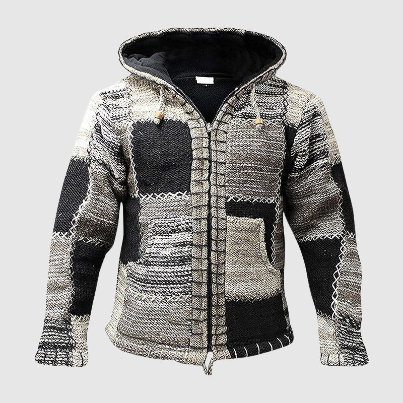 Sweat à capuche douillet en mélange de laine coupe décontractée style bohème chic