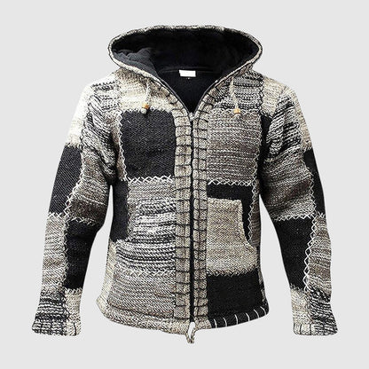 Sweat à capuche douillet en mélange de laine coupe décontractée style bohème chic