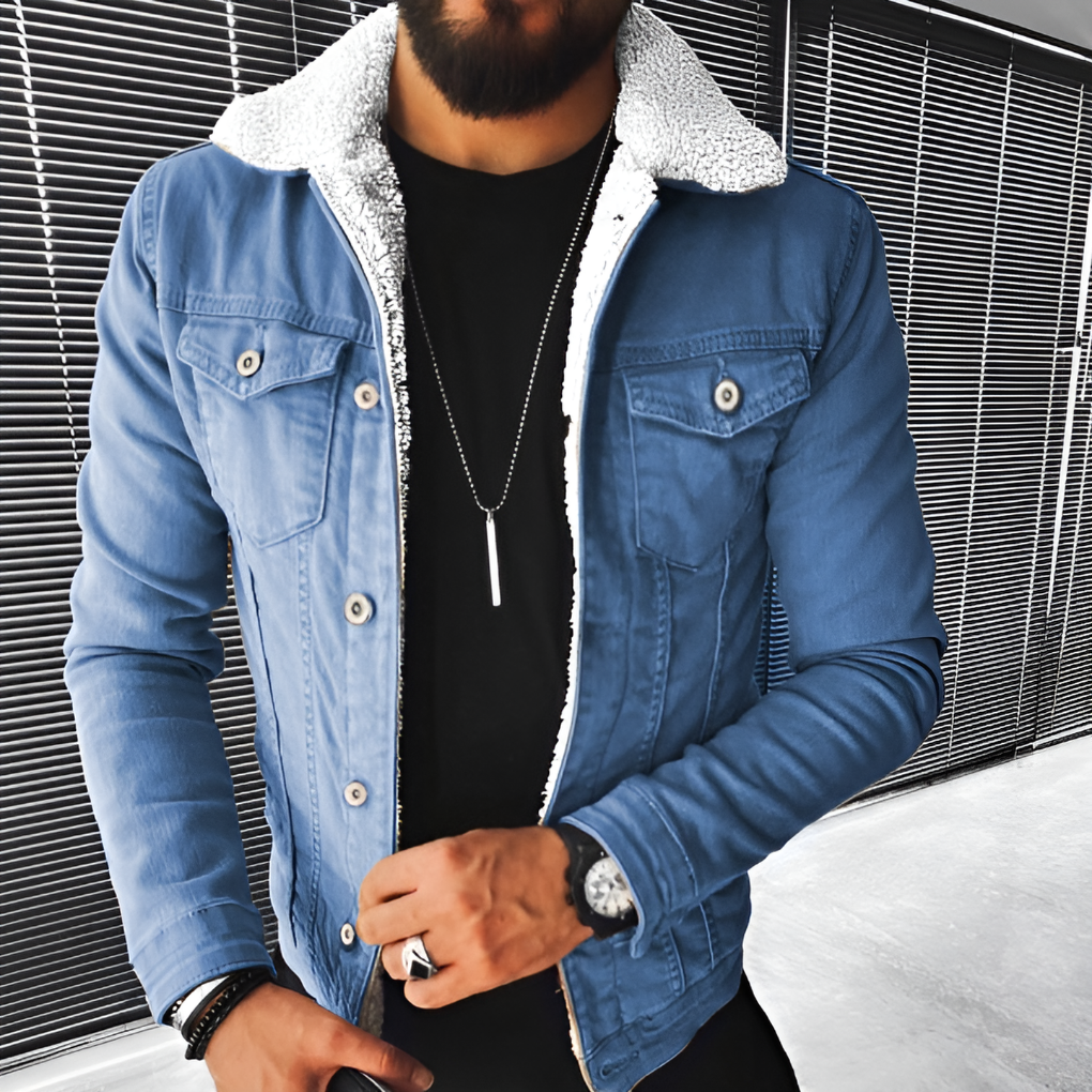 Blouson d'hiver pour hommes, doublé de fourrure