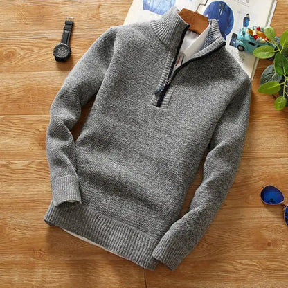 Pull stylé en tricot Col zippé