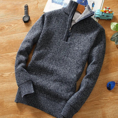 Pull stylé en tricot Col zippé