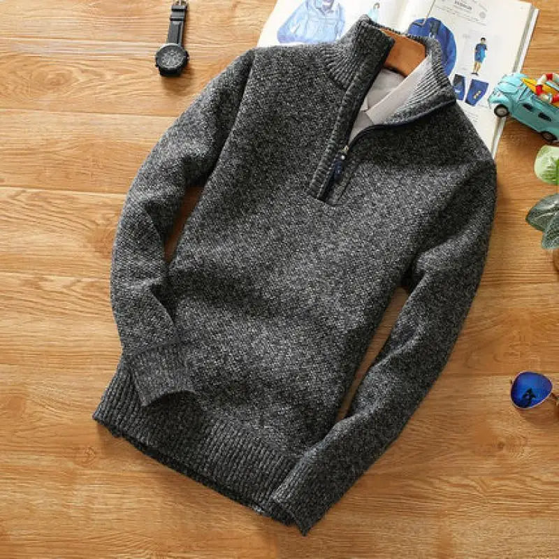 Pull stylé en tricot Col zippé