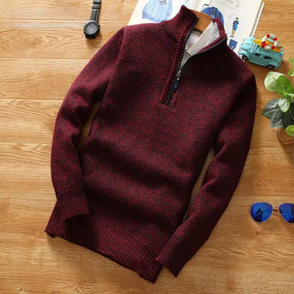 Pull stylé en tricot Col zippé