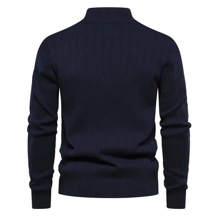 Klassisches Sweatshirt Ribbstruktur Stehkragen - IdealeKleiden