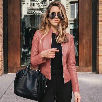 Veste en cuir femme style élégant
