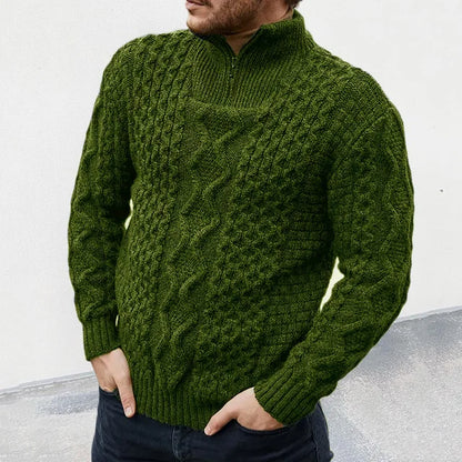 Pull homme tricoté premium demi-zip