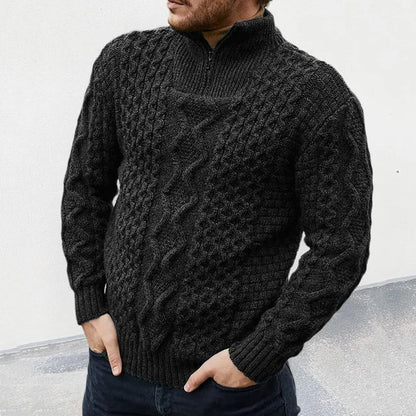 Pull homme tricoté premium demi-zip