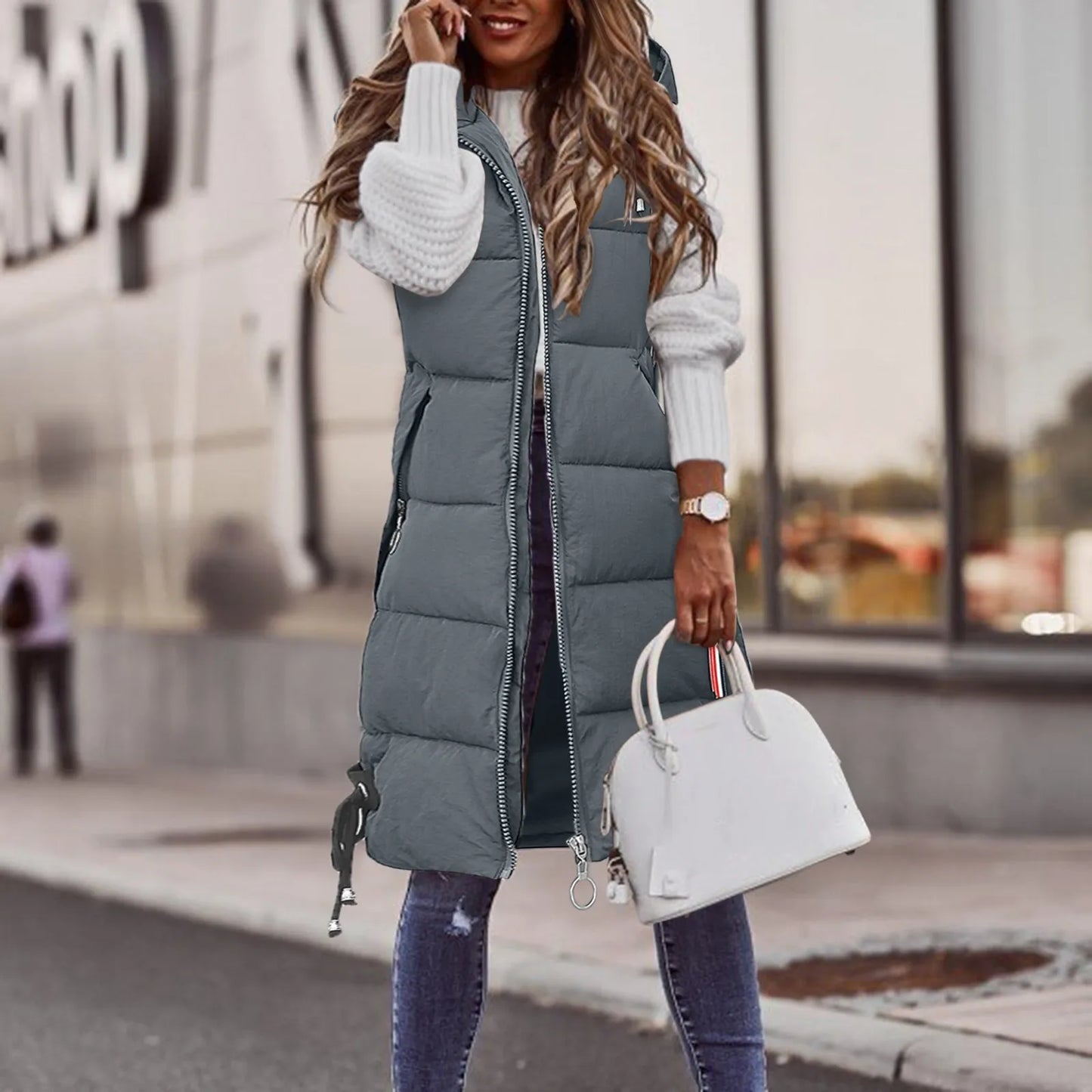 Gilet matelassé femme capuche chaud