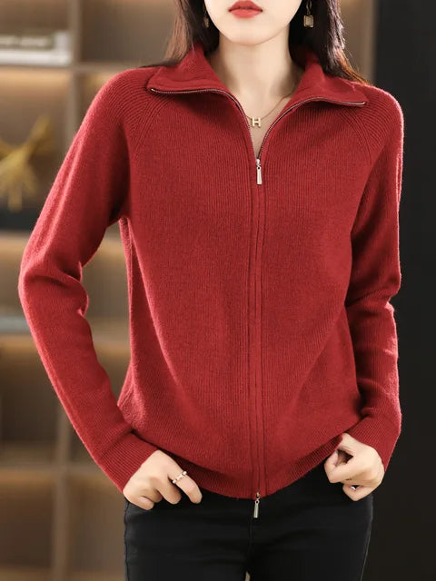 Sweat-shirt élégant maille douce col montant confortable