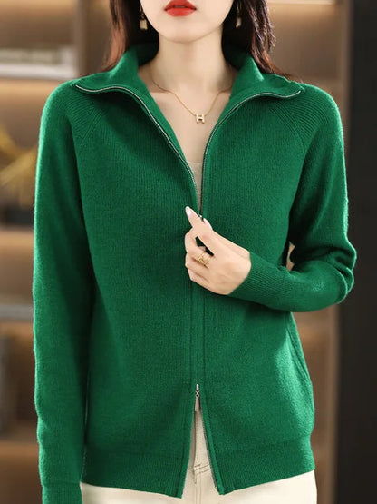Sweat-shirt élégant maille douce col montant confortable