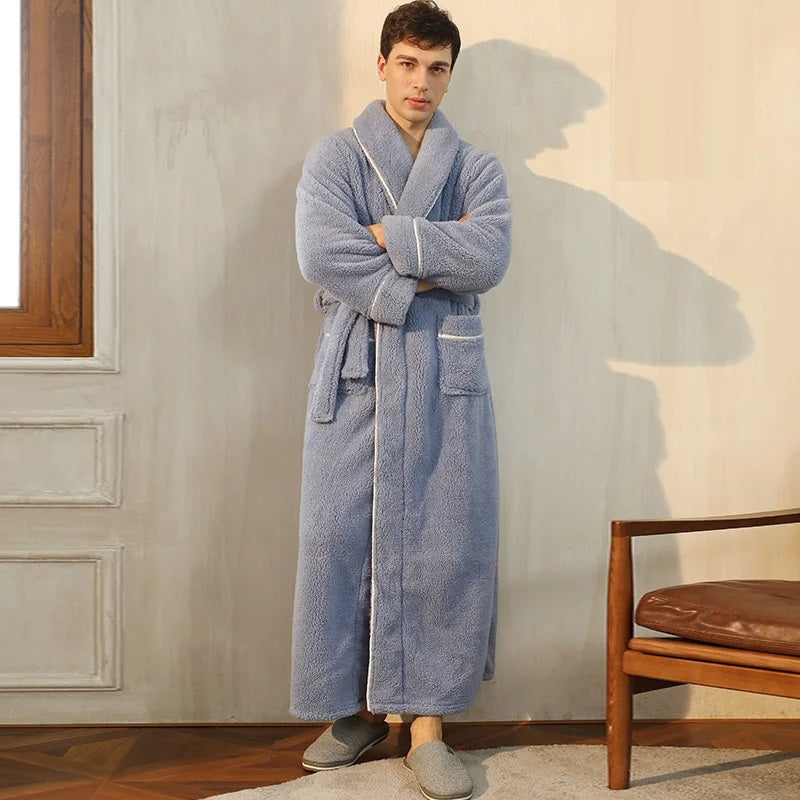 Peignoir homme long doux polaire