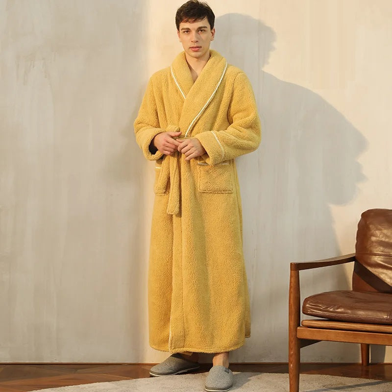 Peignoir homme long doux polaire