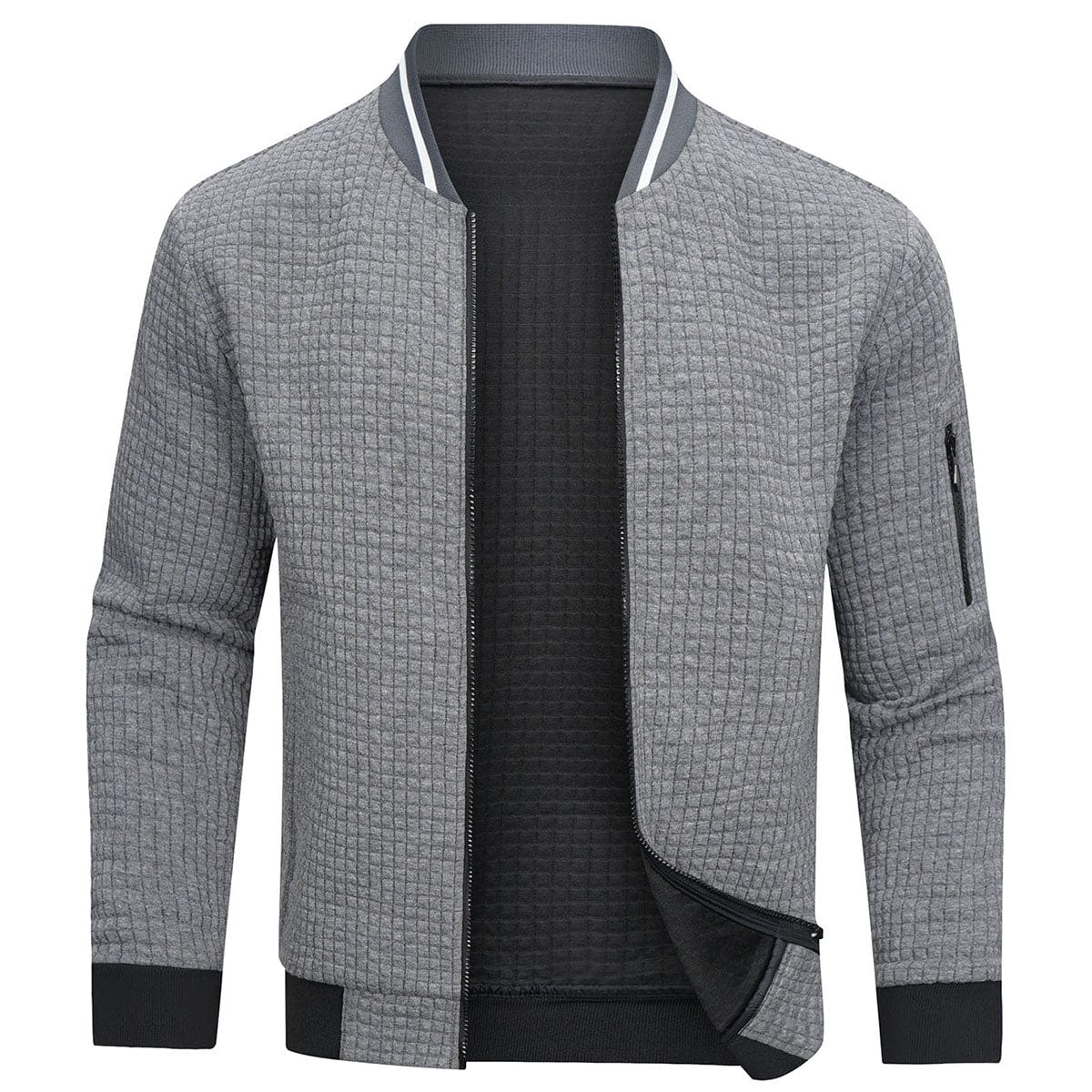 Gilet Cardigan Homme Manches Longues Fermeture Éclair Casual