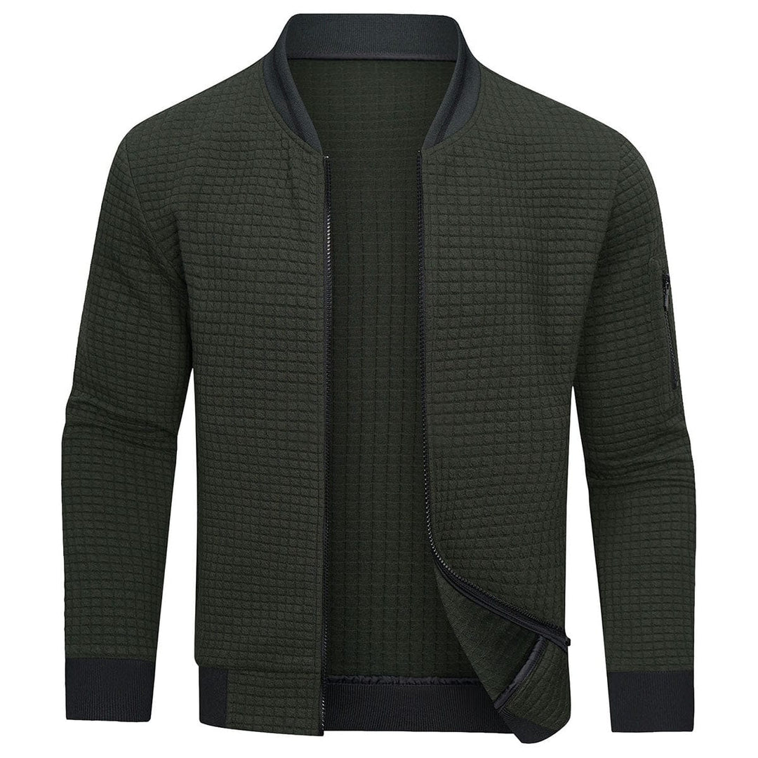 Gilet Cardigan Homme Manches Longues Fermeture Éclair Casual
