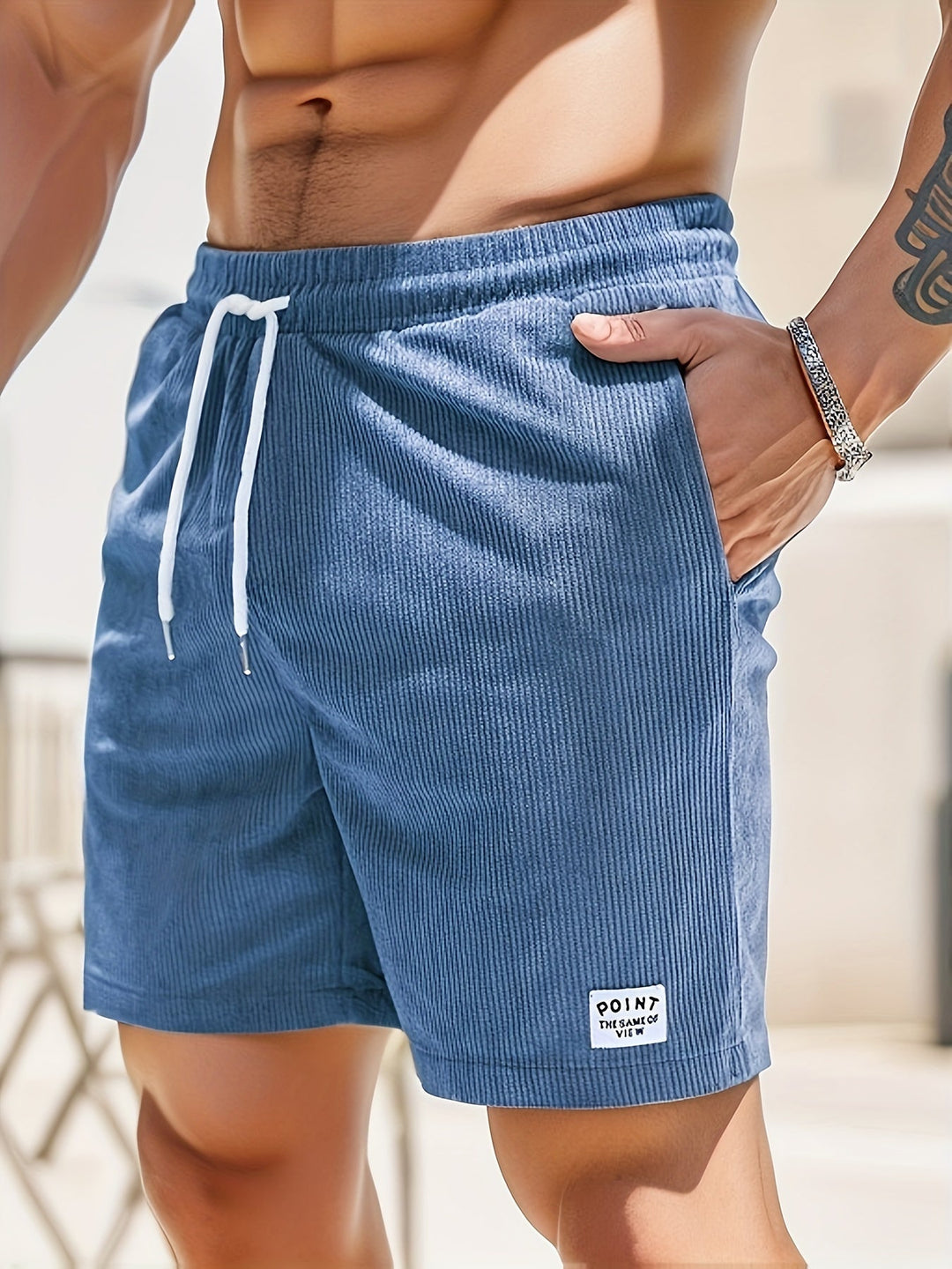 Shorts en velours côtelé pour hommes élégants et élastiques pour l&