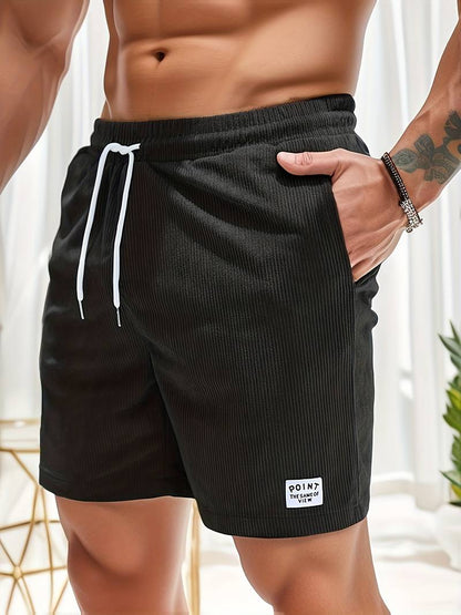 Shorts en velours côtelé pour hommes élégants et élastiques pour l'été