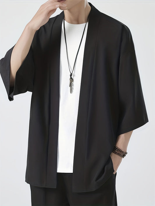 Herren Kimono Overshirt Großzügig Leicht - IdealeKleiden