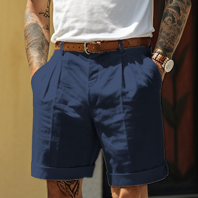 Shorts en lin pour hommes, confortables, en coton, pour l'été