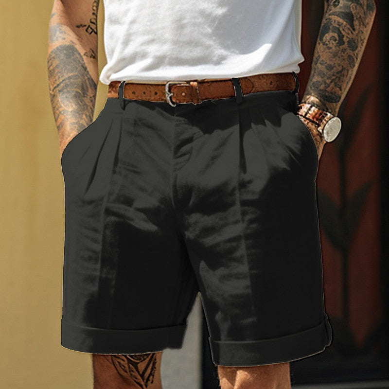 Shorts en lin pour hommes, confortables, en coton, pour l'été