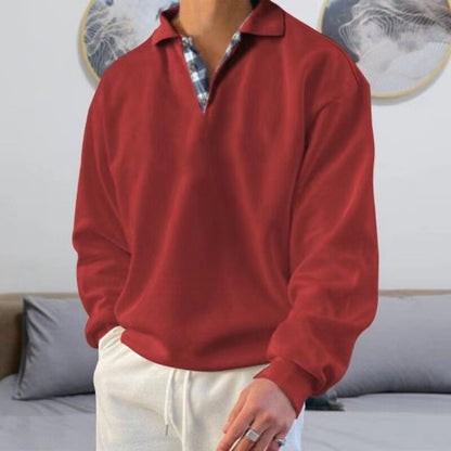 Sweatshirt pour homme Coupe décontractée Col chemise