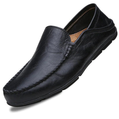 Mocassins homme confortables en cuir noir