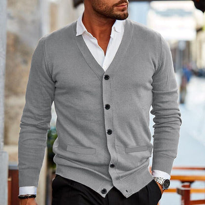 Cardigan col V pour homme, moderne