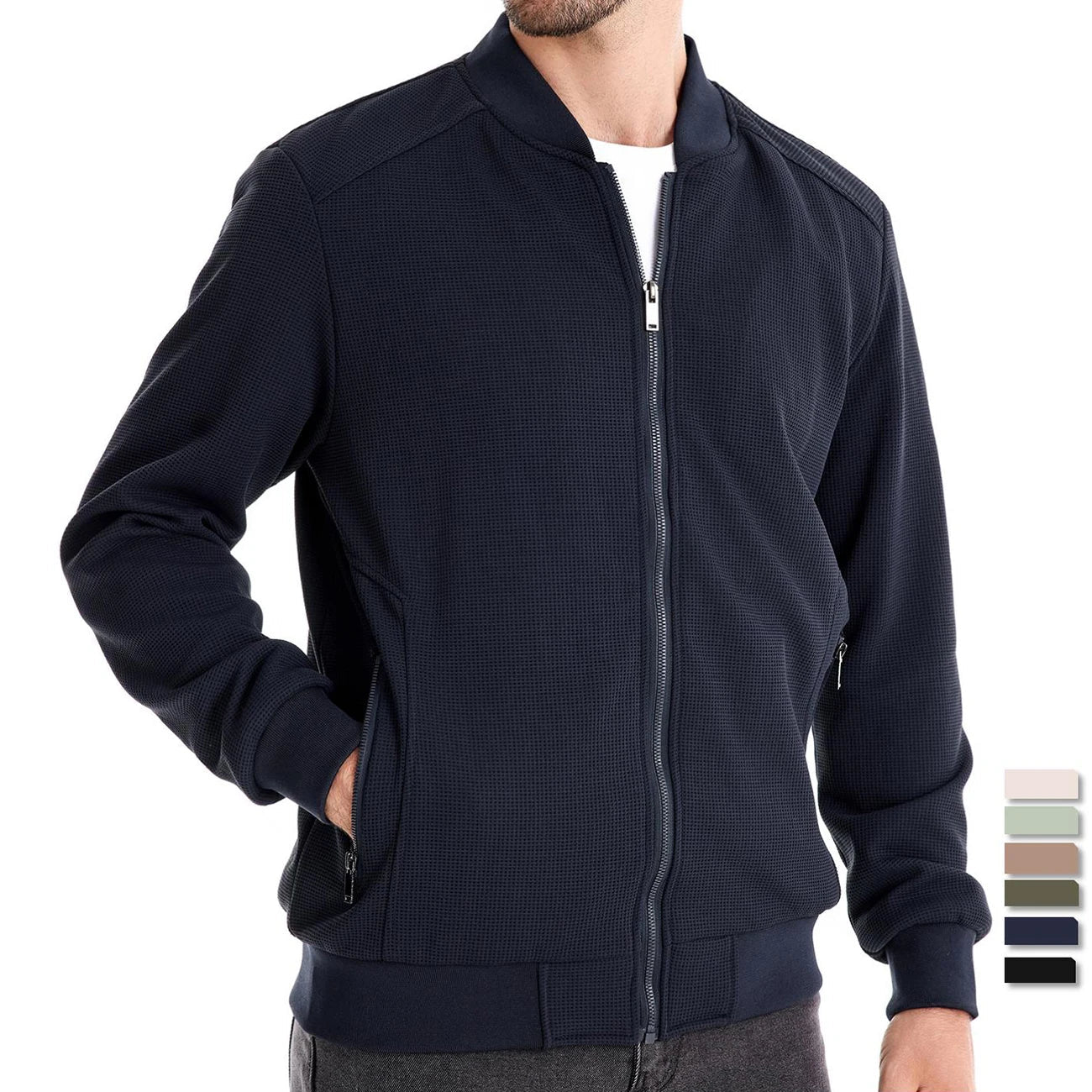 Blouson aviateur homme Fermeture éclair Poches Sportif