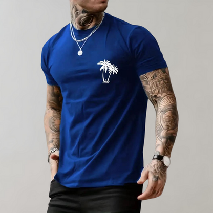 T-shirt d'été pour homme, manches courtes, motif palmier