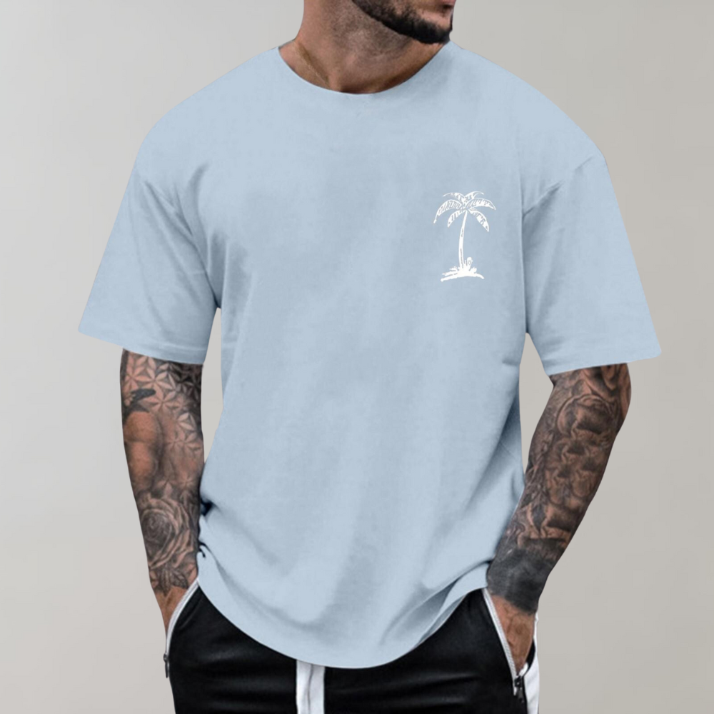 T-shirt pour homme imprimé palmiers Coupe ample